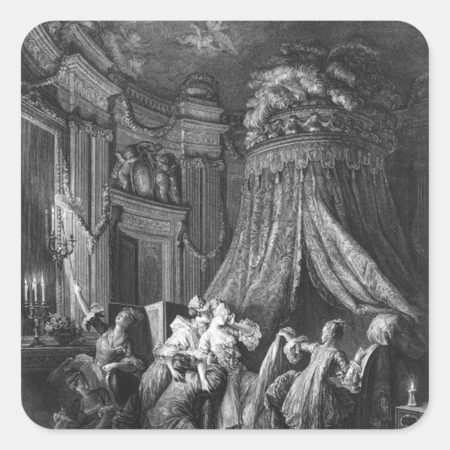 Adesivo Quadrado A noiva está indo para a cama. (Frente)