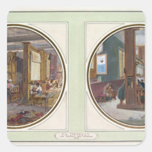 Adesivo Quadrado A oficina dos Gobelins, 1840