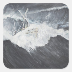 Adesivo Quadrado A onda gigante