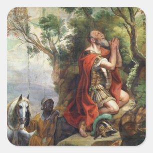 Adesivo Quadrado A oração de Gideon, desenhos animados para uma