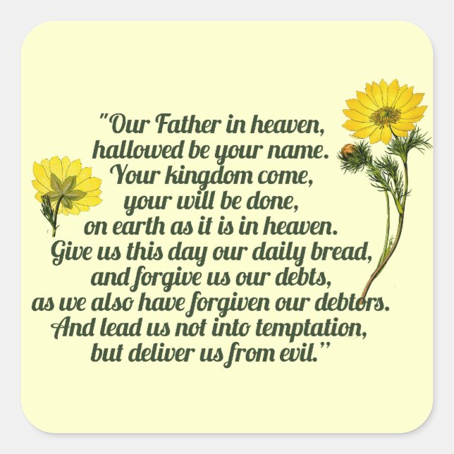 Adesivo Quadrado A Oração dos Lordes (Frente)