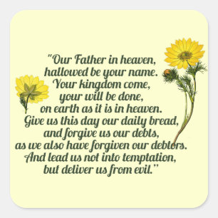 Adesivo Quadrado A oração dos senhores