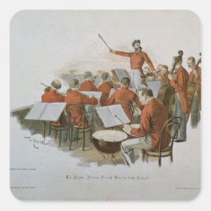 Adesivo Quadrado A orquestra de Johann Strauss em uma bola da corte