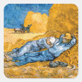 Adesivo Quadrado A paisagem Siesta (1890), Vincent Van Gogh