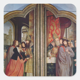 Adesivo Quadrado A parentesco santamente, ou o Altarpiece do St.