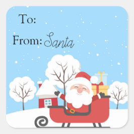 Adesivo Quadrado A partir de Papais noeis com 3 polegadas quadradas