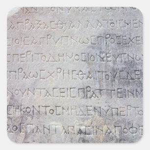 Adesivo Quadrado A pedra Hellenistic do epigraph, encontrou em
