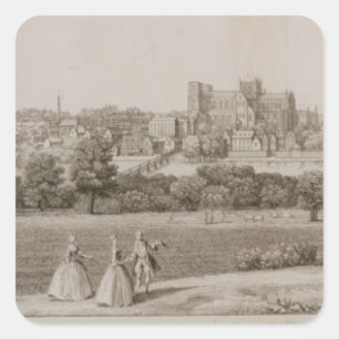 Adesivo Quadrado A perspectiva do sudeste de Rippon, 1731-48 (linha