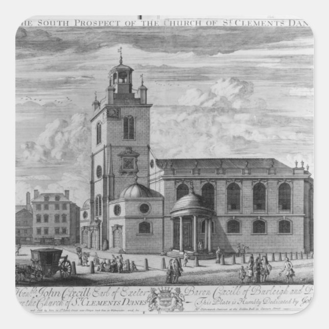 Adesivo Quadrado A Perspectiva Sul da Igreja das Ruas. (Frente)