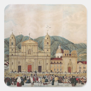 Adesivo Quadrado A plaza de Bolivar, Bogotá, 1837