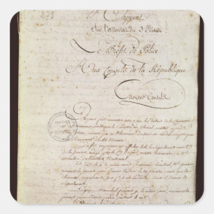 Adesivo Quadrado A polícia relata do assistente a Napoleon