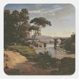 Adesivo Quadrado A ponte em Narni, c.1826-27
