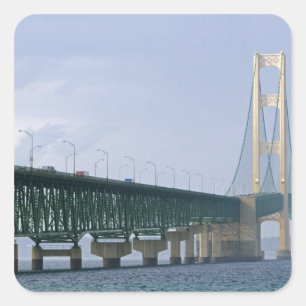 Adesivo Quadrado A Ponte Mackinac atravessando os Estreitos de 2