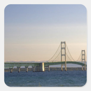 Adesivo Quadrado A Ponte Mackinac atravessando os Estreitos de 3