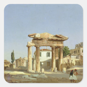 Adesivo Quadrado A porta da ágora em Atenas, 1843