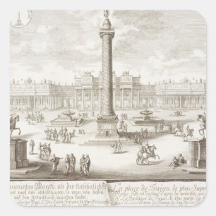 Adesivo Quadrado A Praça de Trajan, Roma, da história de Entwurf ei