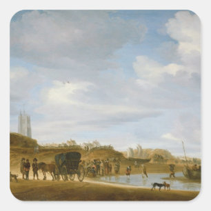 Adesivo Quadrado A praia em Egmond-an-Zee