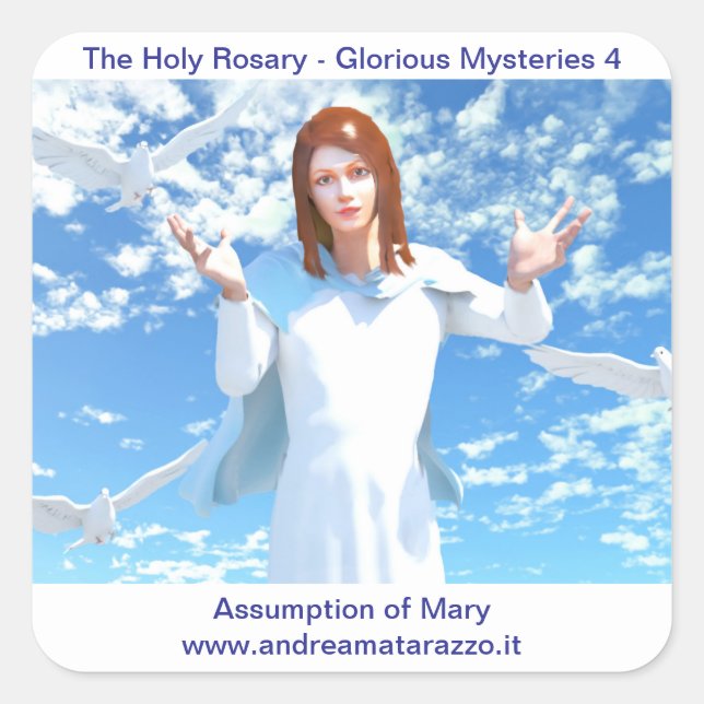 Adesivo Quadrado A presunção de Maria no céu (Frente)