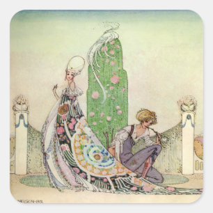 Adesivo Quadrado A Princesa e o Gardener de Kay Nielsen