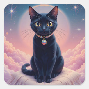 Adesivo Quadrado A Rainha Do Céu Do Gato Preto