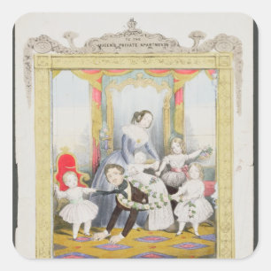 Adesivo Quadrado A rainha e o príncipe Albert em casa