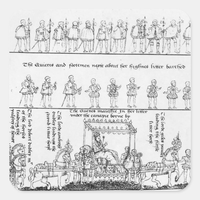 Adesivo Quadrado A Rainha em seu Litter (Frente)