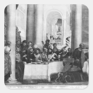 Adesivo Quadrado A refeição na casa de Simon o Pharisee