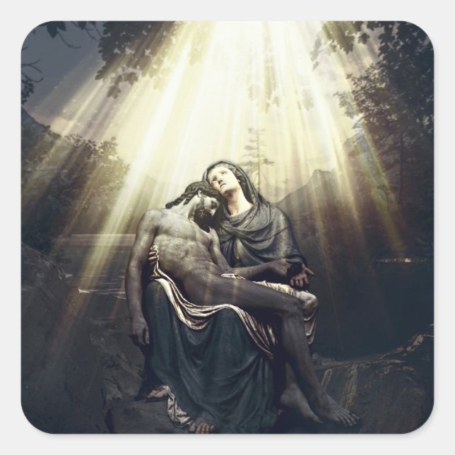 Adesivo Quadrado A ressurreição de Jesus Cristo (Frente)