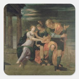 Adesivo Quadrado A reunião de Theagenes e de Chariclea