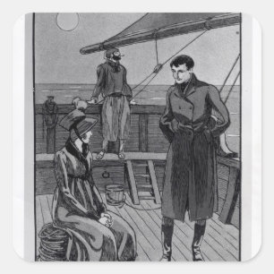 Adesivo Quadrado A reunião entre Orso e senhorita Nevil sobre