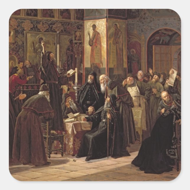 Adesivo Quadrado A revolta do monastério de Solovetsy (Frente)