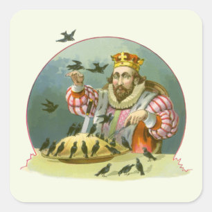 Adesivo Quadrado A rima de berçário do vintage, canta uma cançã