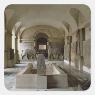 Adesivo Quadrado A sala Assyrian no Louvre em Paris (foto)