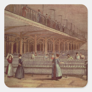 Adesivo Quadrado A sala de duplicação, decano Moinho, 1851