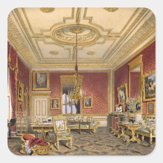 Adesivo Quadrado A Sala de Sessão Privada da Rainha, Castelo de Win (Frente)