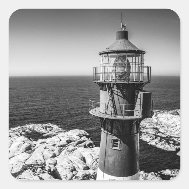 Adesivo Quadrado A Sala Lanterna de um Farol | Bømlo Noruega (Frente)