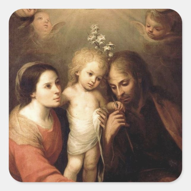 Adesivo Quadrado A Santa Família Sacrada Família (Frente)