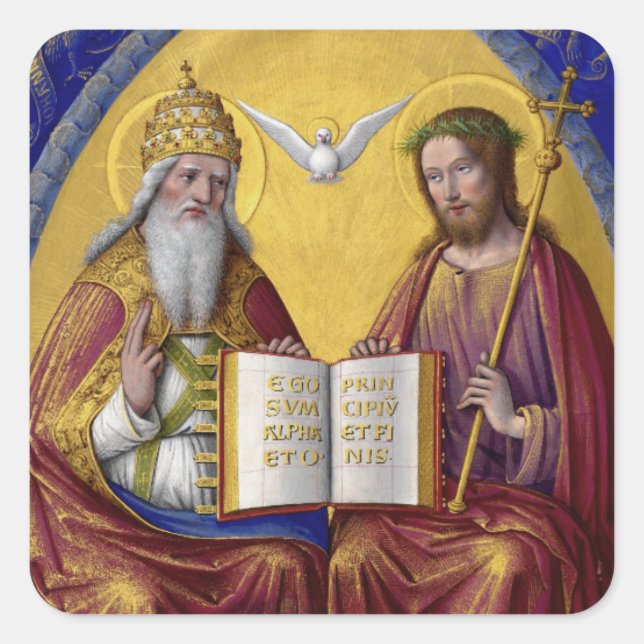 Adesivo Quadrado A Santa Trindade de Jean Bourdichon por volta de 1 (Frente)