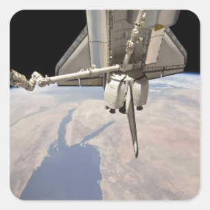 Adesivo Quadrado A seção traseira do vaivém espacial entrado