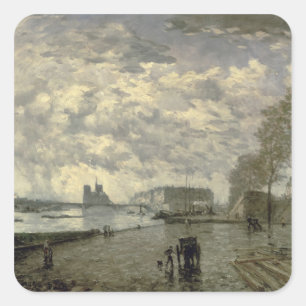 Adesivo Quadrado A Sena e Notre Dame