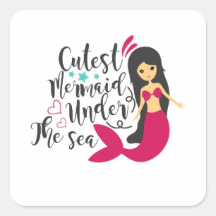 Adesivo Quadrado A Sereia Mais Justa Sob O Mar