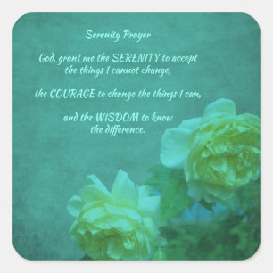 Adesivo Quadrado A Serenity Prayer Rosa Inspirational
