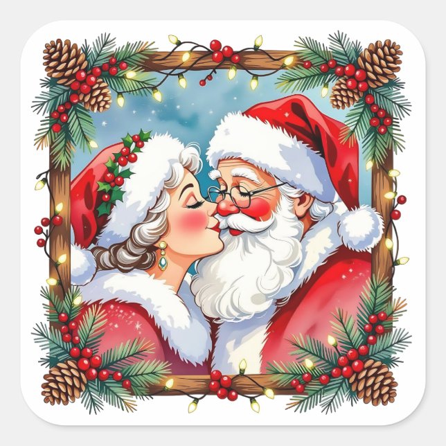 Adesivo Quadrado A Sweet Old-Fashioned Christmas | Mr and Mrs Claus (Frente)