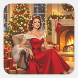 Adesivo Quadrado A Sweet Vintage Christmas 