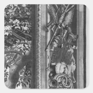 Adesivo Quadrado A tapeçaria das estações, a fronteira, a fábrica d