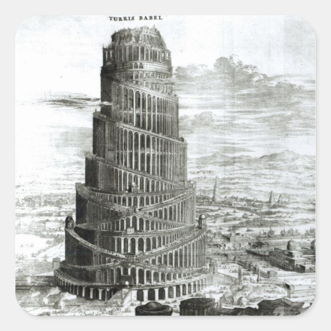 Adesivo Quadrado A Torre de Babel, 1679 (Frente)