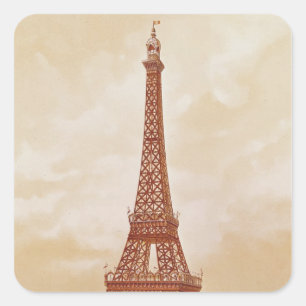 Adesivo Quadrado A torre Eiffel, 1889