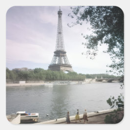 Adesivo Quadrado A Torre Eiffel. Paris, cerca de 1960.