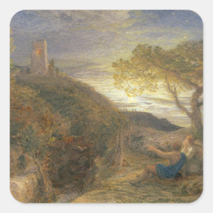 Adesivo Quadrado A torre só, 1868 (w/c & o bodycolour e apaga a