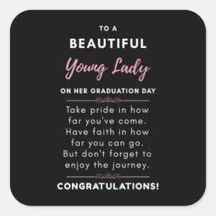 Adesivo Quadrado A Uma Bela Jovem No Dia Da Graduação